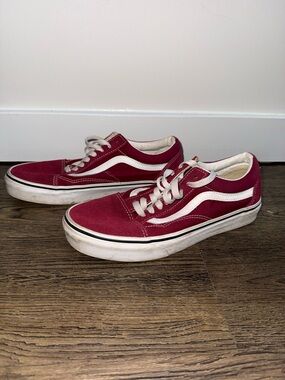 Vans burgundy and white Old Skool sneakers